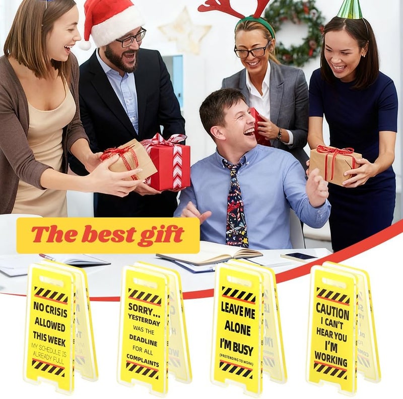 WeiLingBo 10 Pack Funny Office Note Holder Clips, Mini Caution Overstimulated Desk Sign Sticky Note Holder Office Gag Gifts for Coworker Leader Manager - Image 5